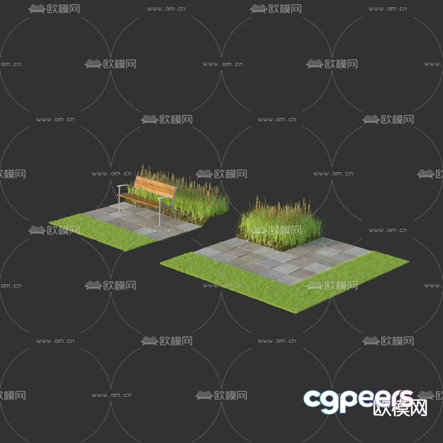 Park landscape sketch 3d model