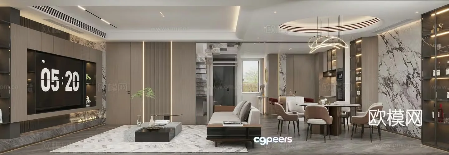 Modern living room 3d model
