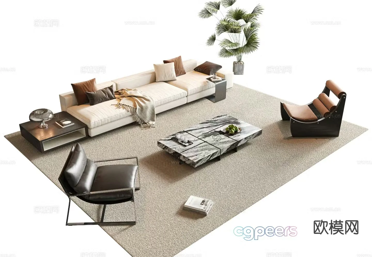 Italian sofa combination 3d model