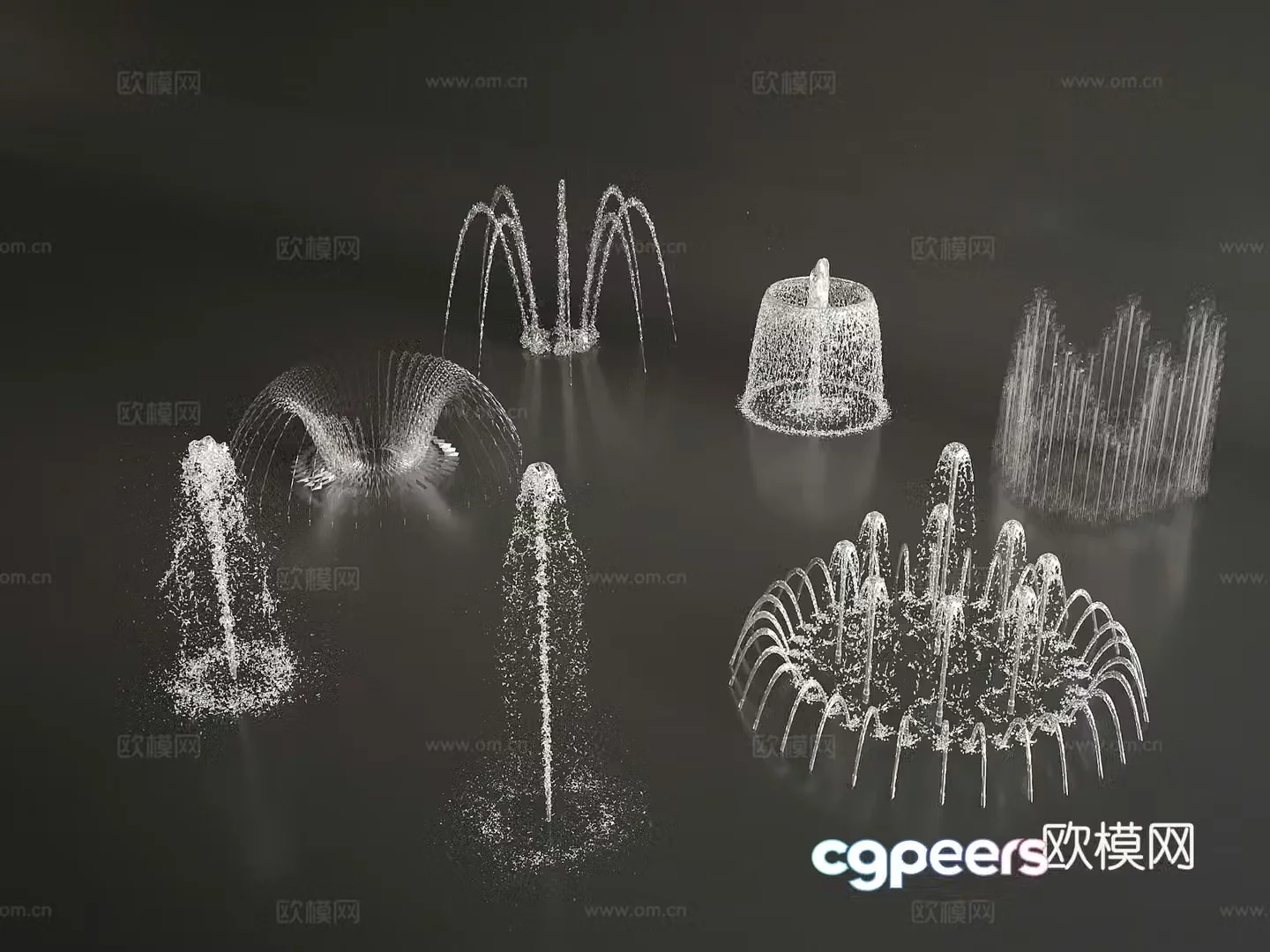 Fountain Modern Fountain Waterscape Yongquan Water Splash 3D Model