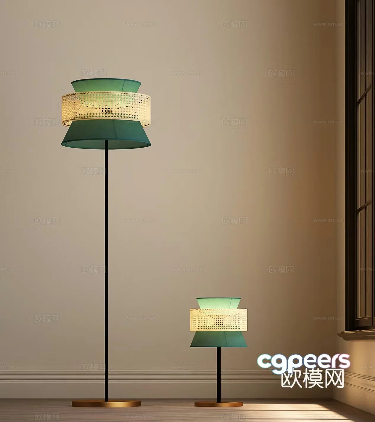 Modern floor lamp Modern medieval floor lamp Medium style floor lamp 3d model
