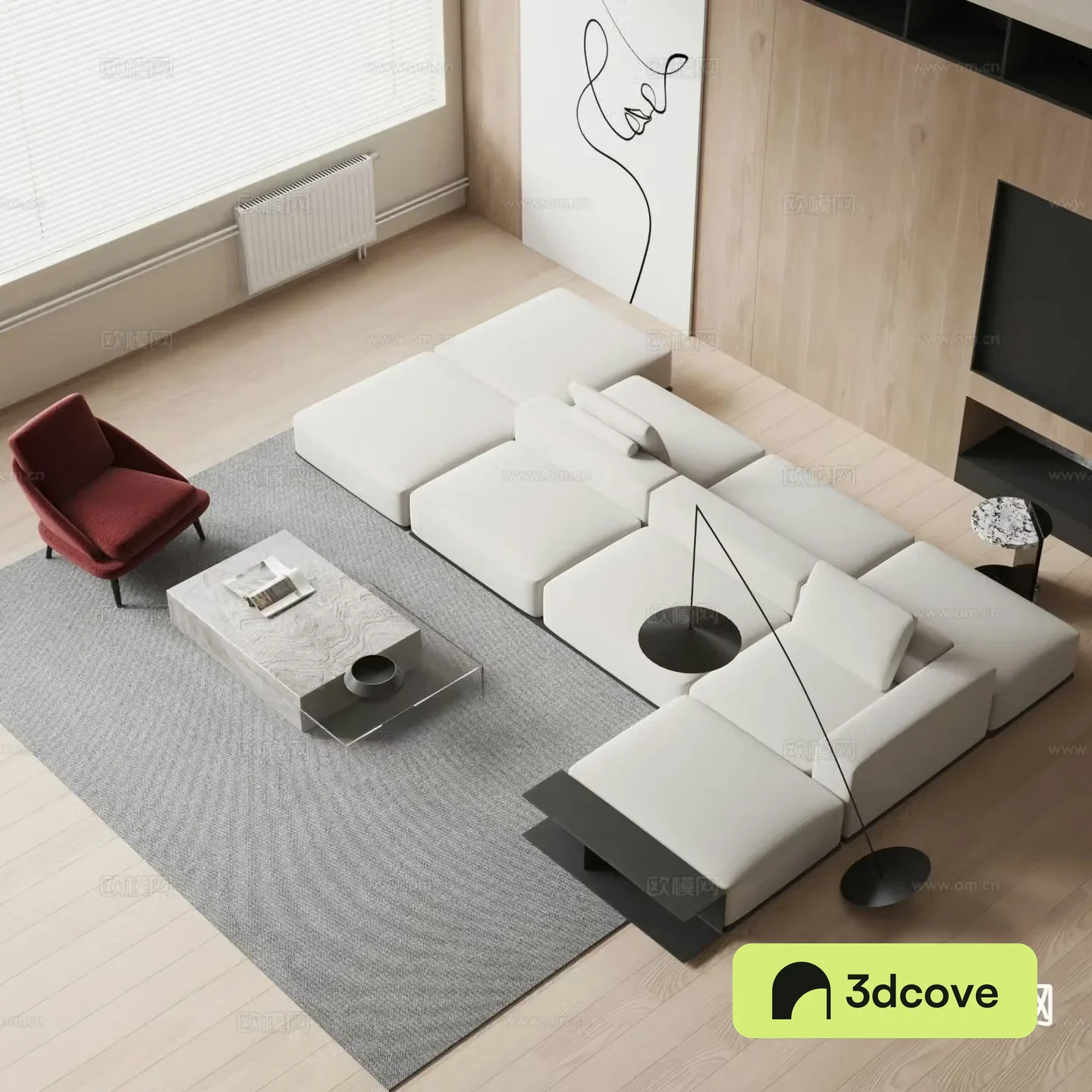 Modern backrest sofa modular sofa