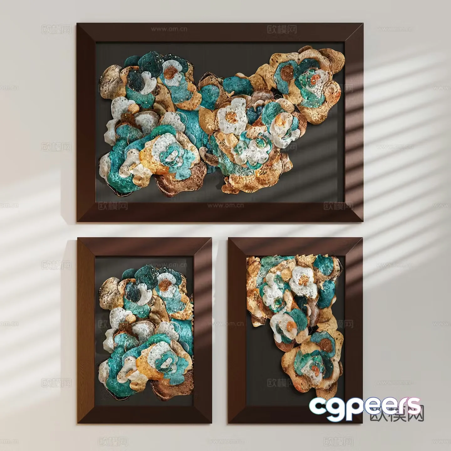 Modern art three-dimensional decorative paintings wall decoration pendants 3D model