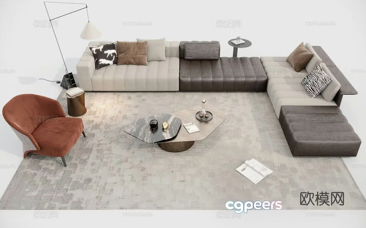 Modern sectional sofa 3d model