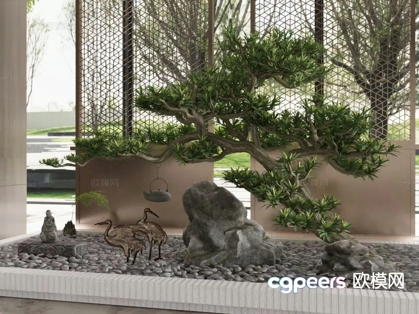 Indoor landscape plant landscaping 3d model