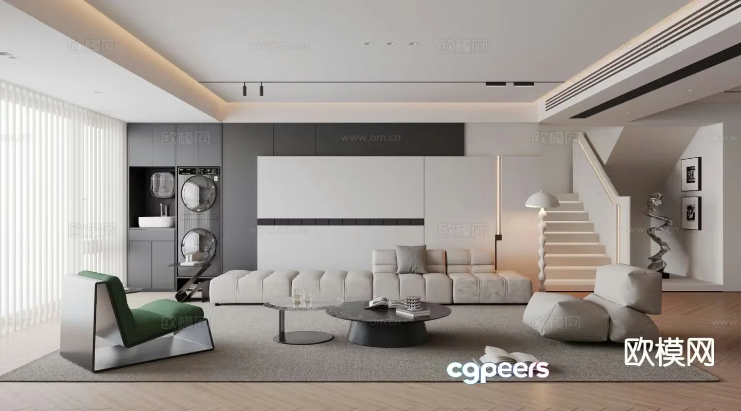 Modern living room 3d model