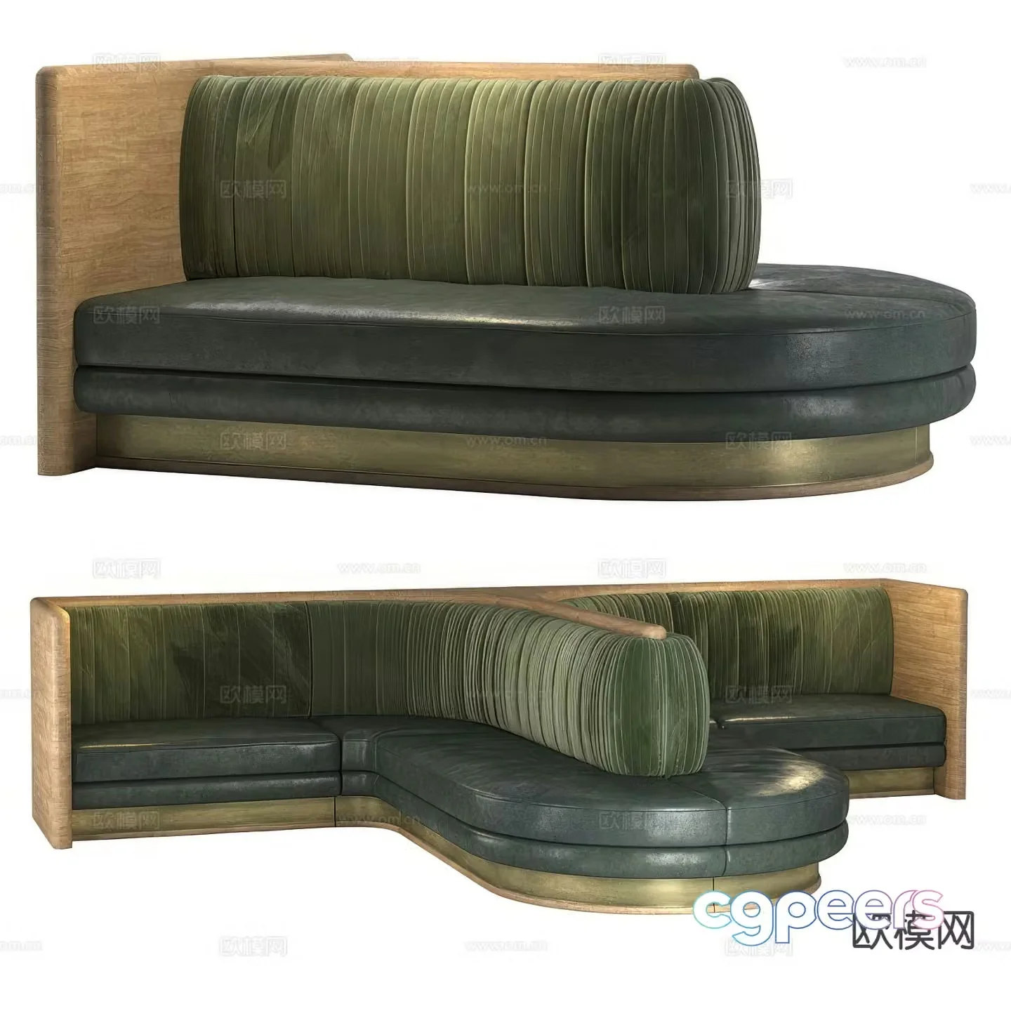 Card seat sofa leather sofa 3d model