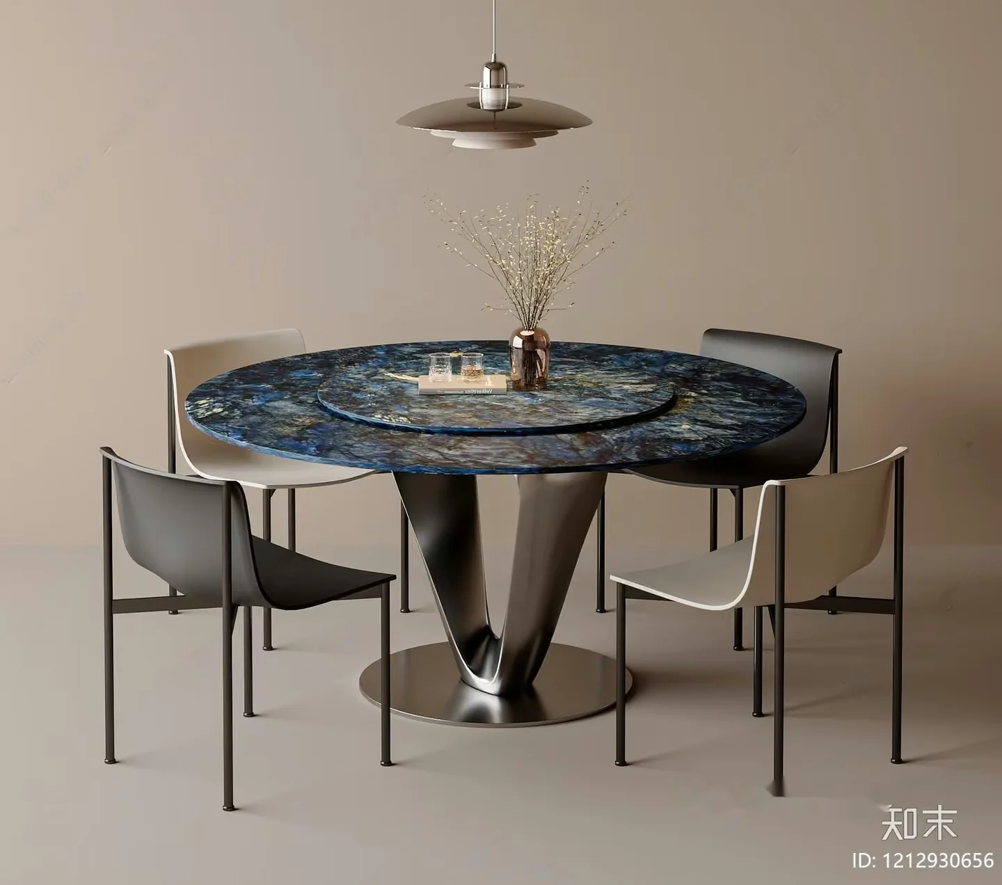 A Modern Dining Table 3D Model – 2426 – VRAY Render