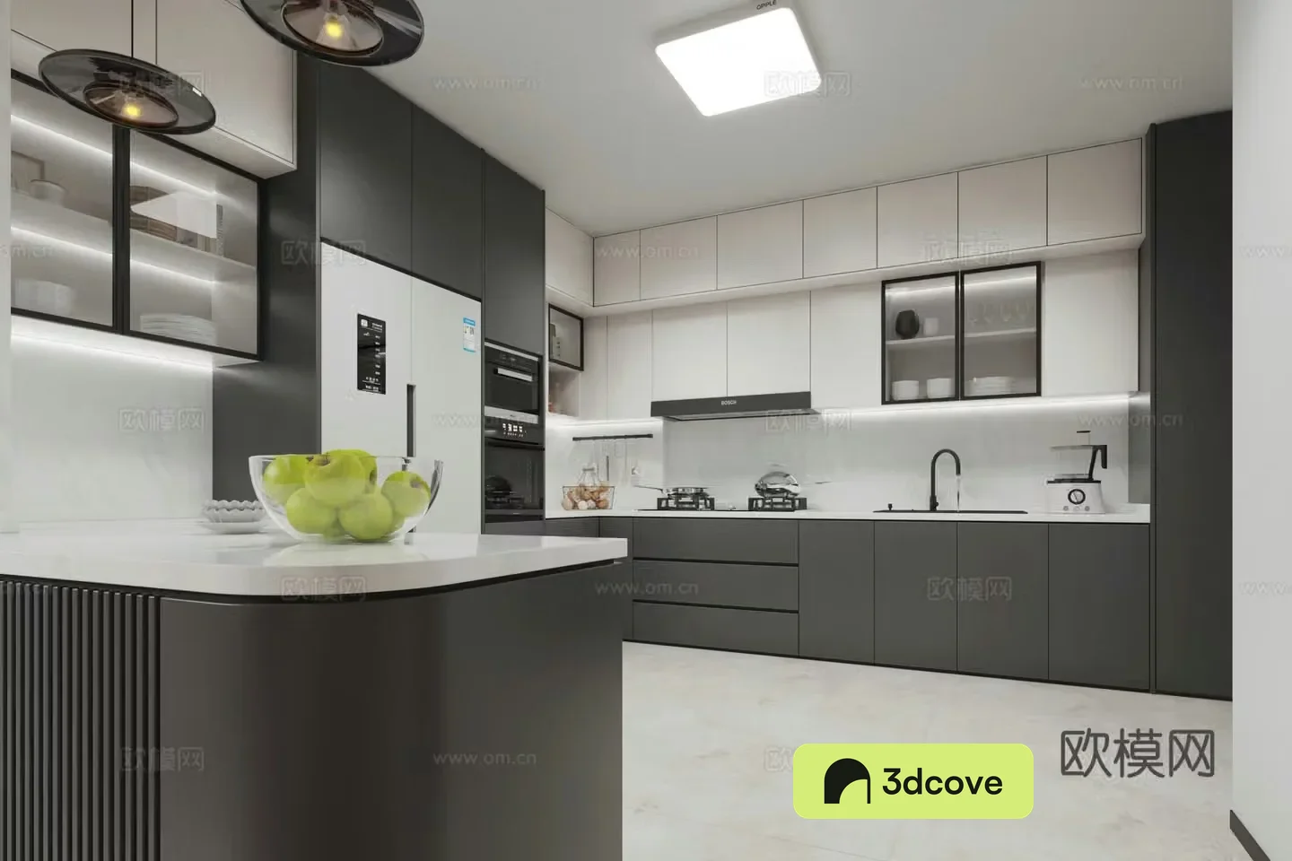 Modern open kitchen bar