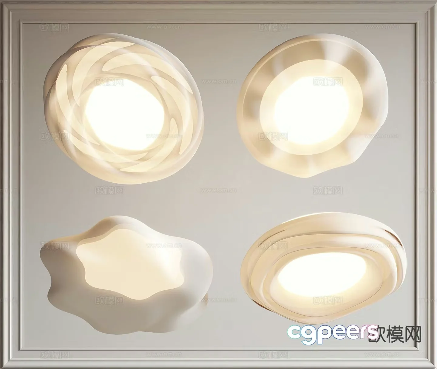 Modern ceiling lamp geometric ceiling lamp cloud lamp 3d model