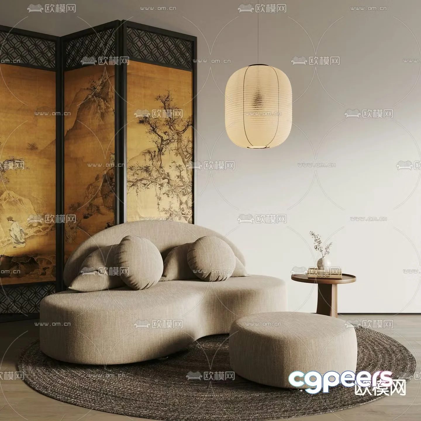 Special shaped sofa curved sofa 3d model