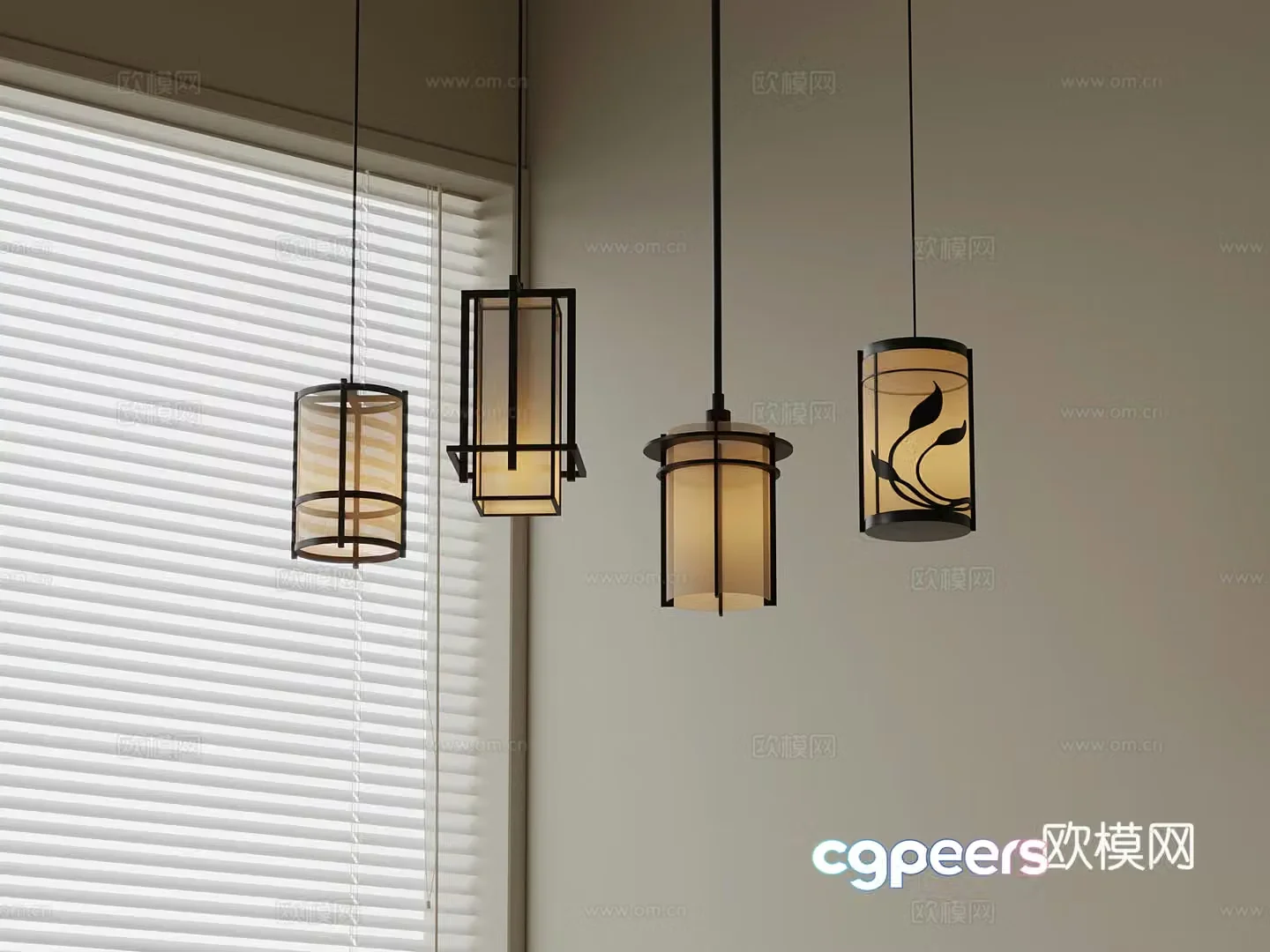 Chandelier New Chinese Chandelier 3D Model
