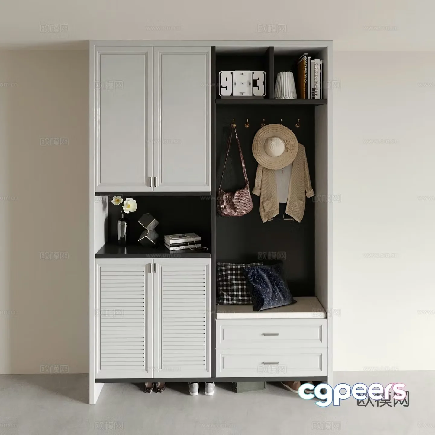 Entrance shoe cabinet 3D model