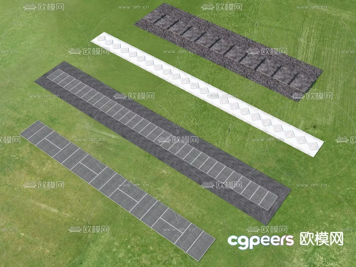 Landscape Garden Road Park Tingbu 3D model