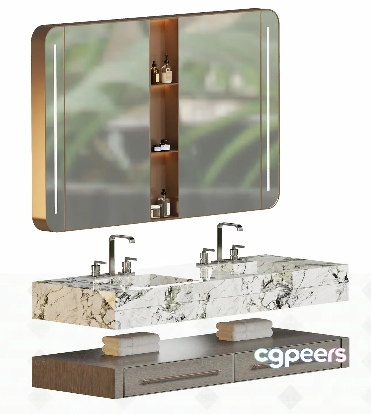 Modern Bathroom Vanity 3D Model – 9252 – VRAY Render