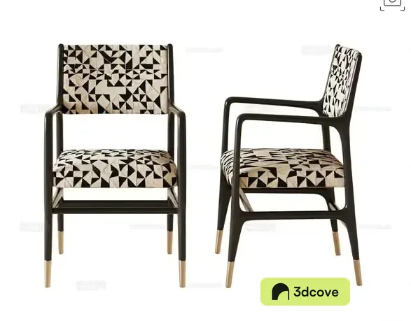 Two Chairs With A Geometric Pattern