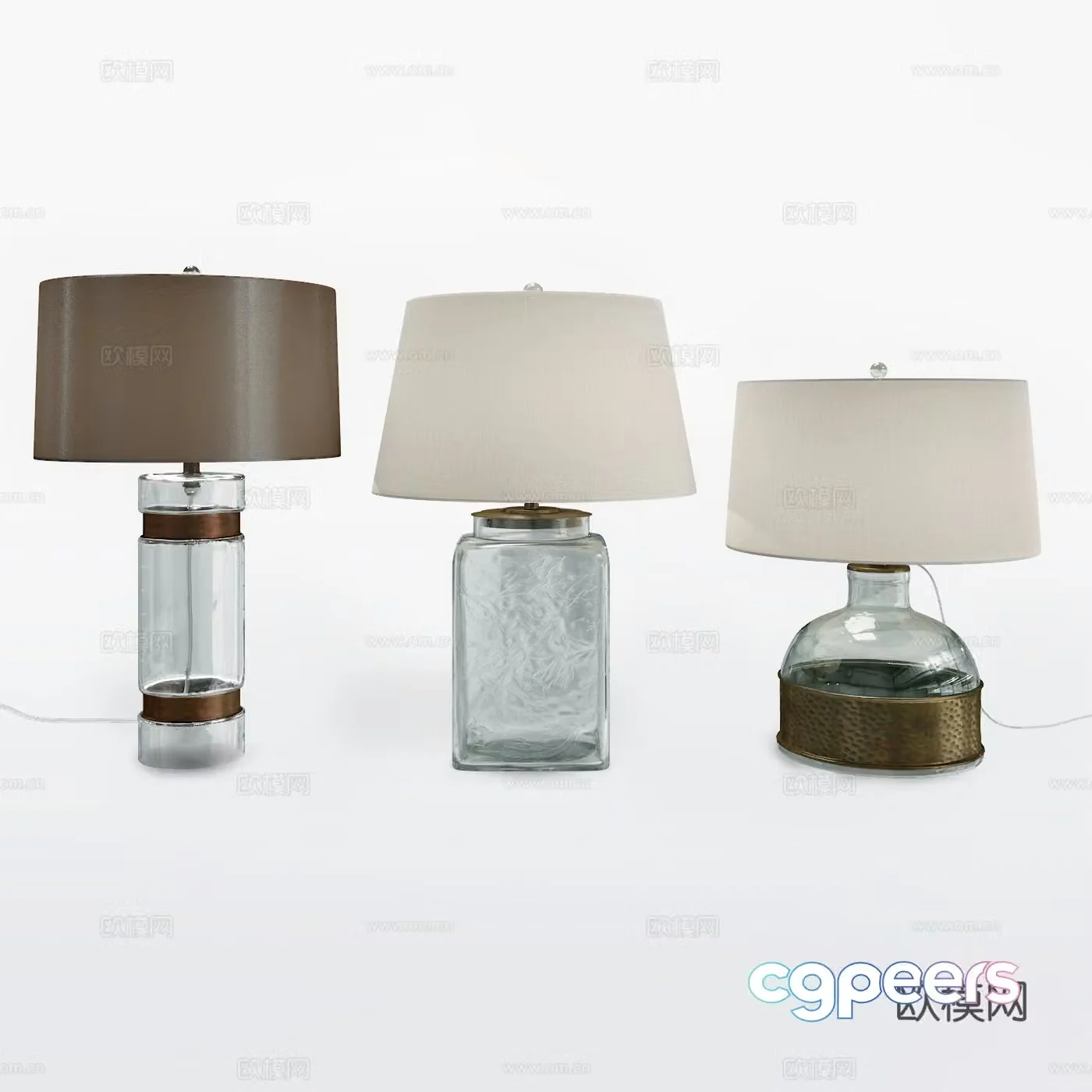 Modern light luxury glass desk lamp 3d model