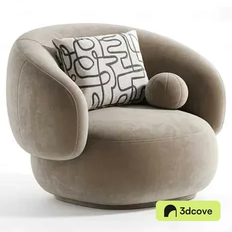 Beige Velvet Armchair