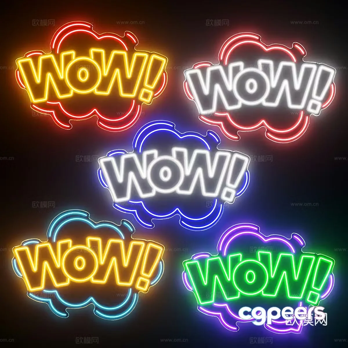 Neon light 3d model