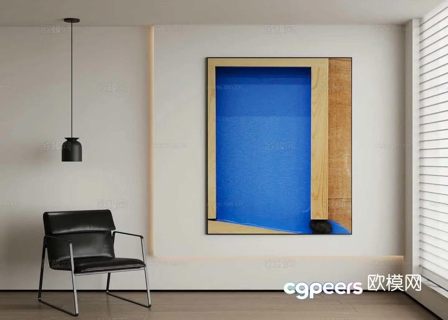Modern abstract painting decorative painting 3d model