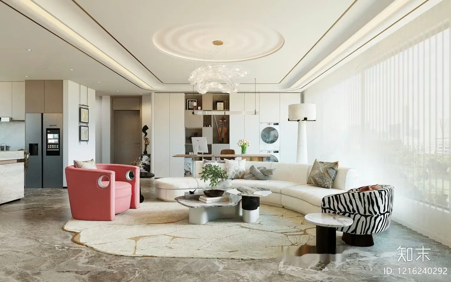 Modern Living Room 3D Model – 11971 – VRAY Render