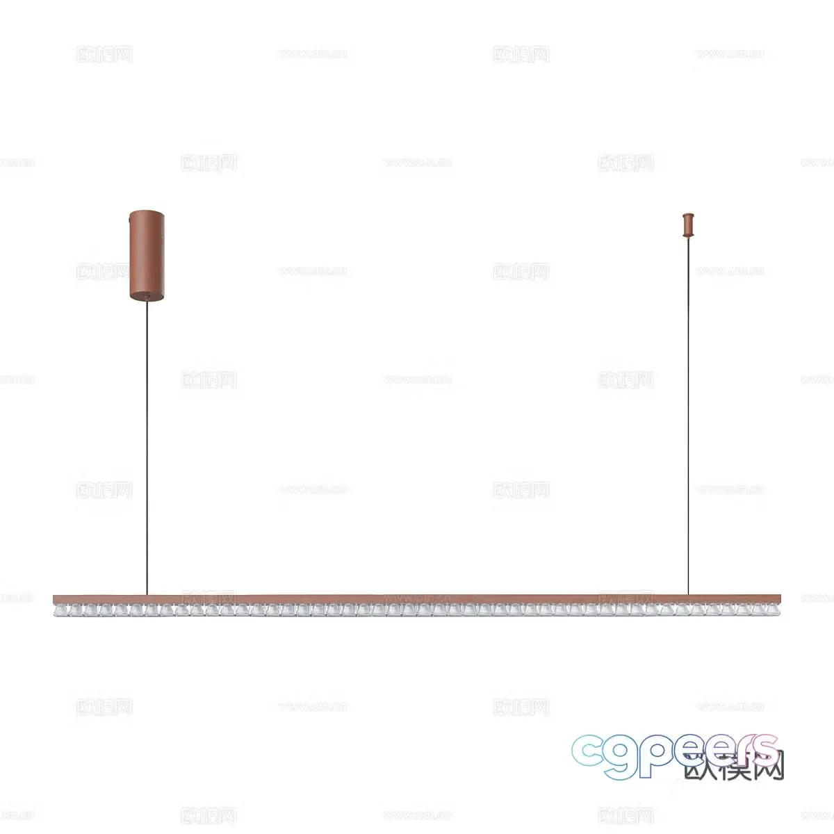 Modern simple straight line lamp long chandelier 3d model