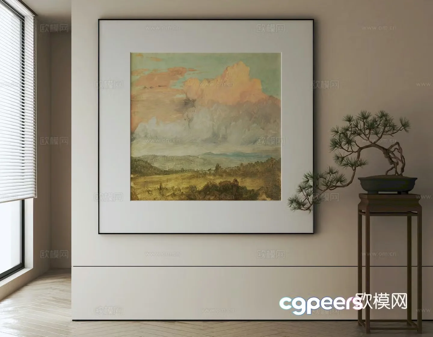 New Chinese style decorative painting 3D model