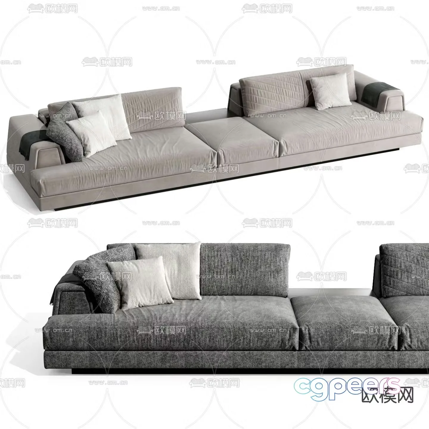MISSANA gray sofa 3d model