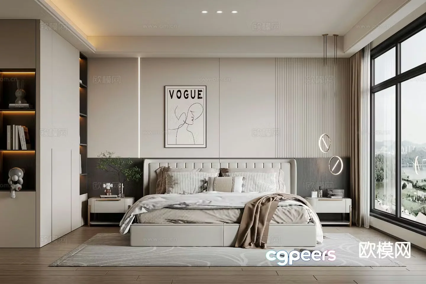 Modern bedroom master bedroom 3d model