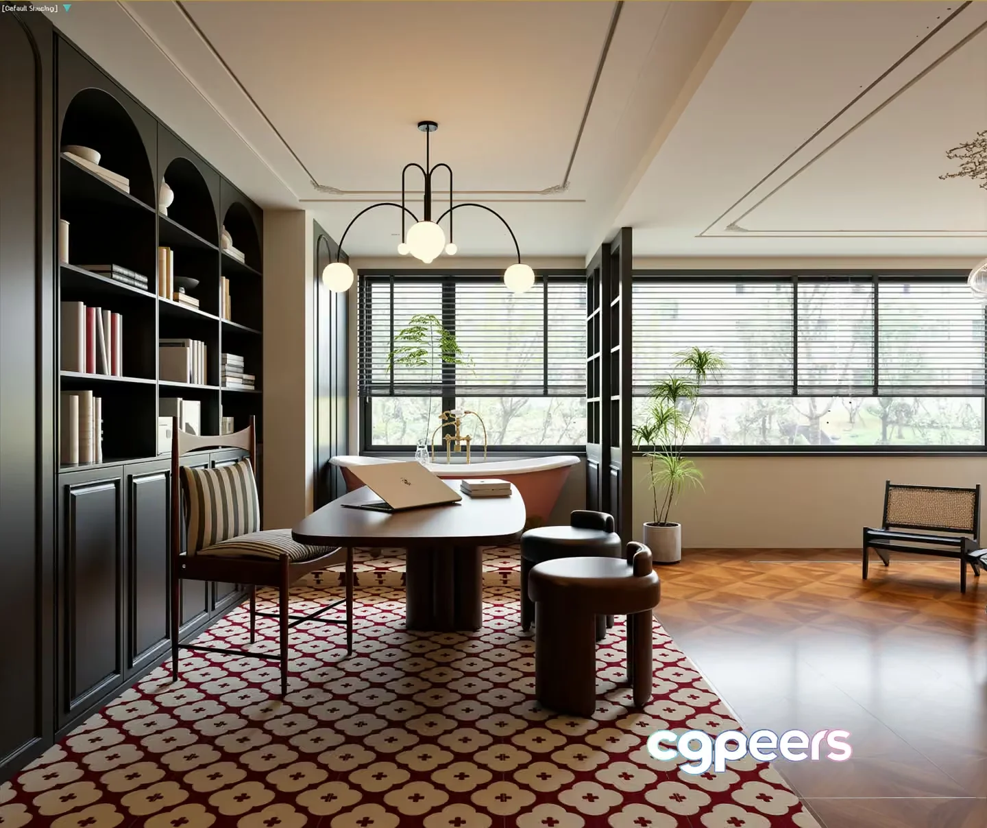 Modern Home Office 3D Model – 10629 – VRAY Render