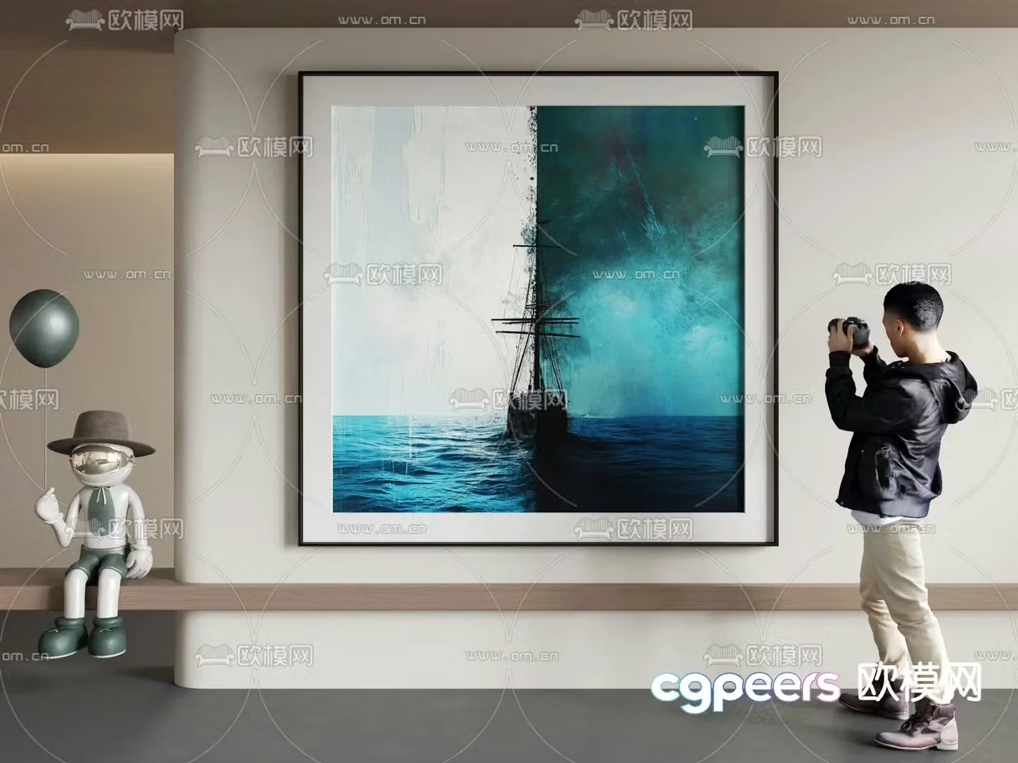 Texture painting Decorative painting Landscape painting 3d model