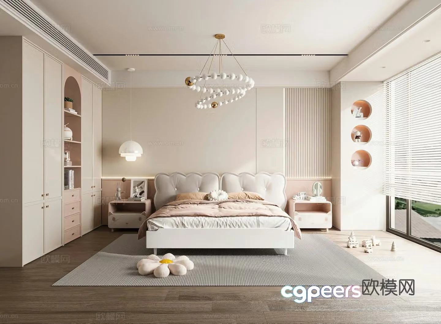 Modern children’s room kid’s room girl’s room 3d model