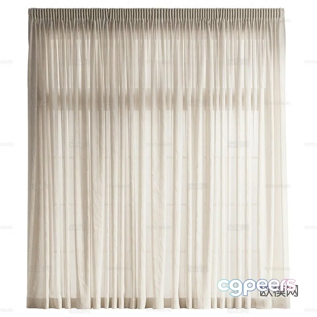 Wasabi wind curtain gauze curtain gauze curtain cloth curtain B&B gauze curtain hotel gauze curtain bedroom gauze curtain 3D model