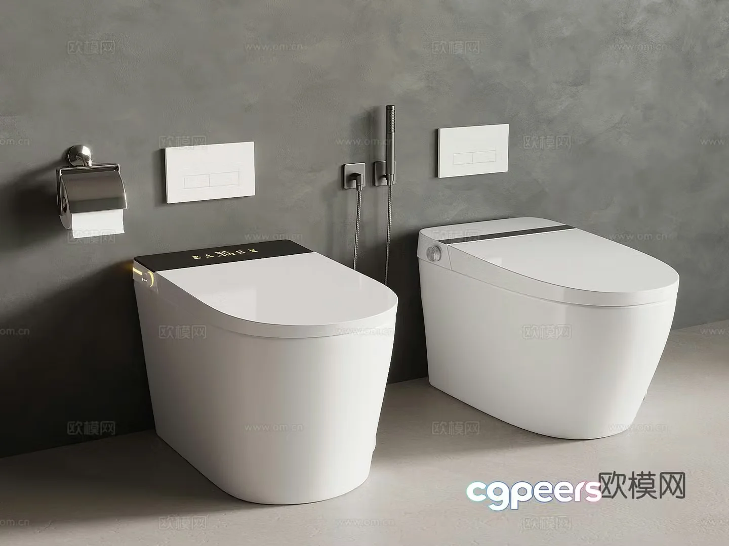 Modern smart toilet seat 3D model