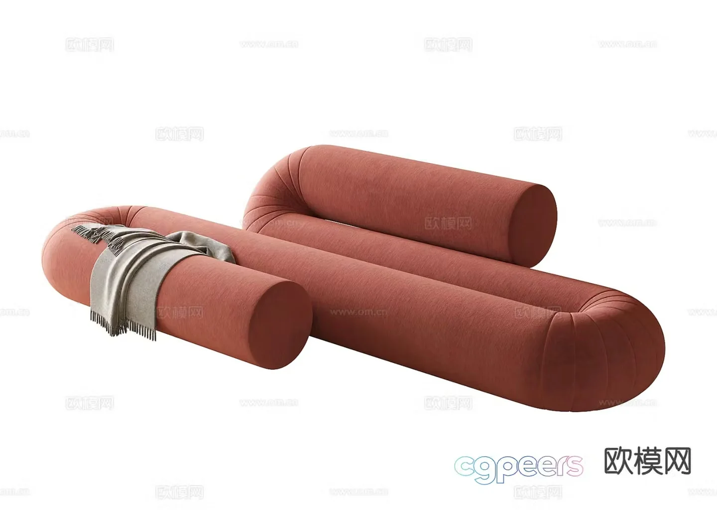 Modern special-shaped sofa fabric sofa 3d model