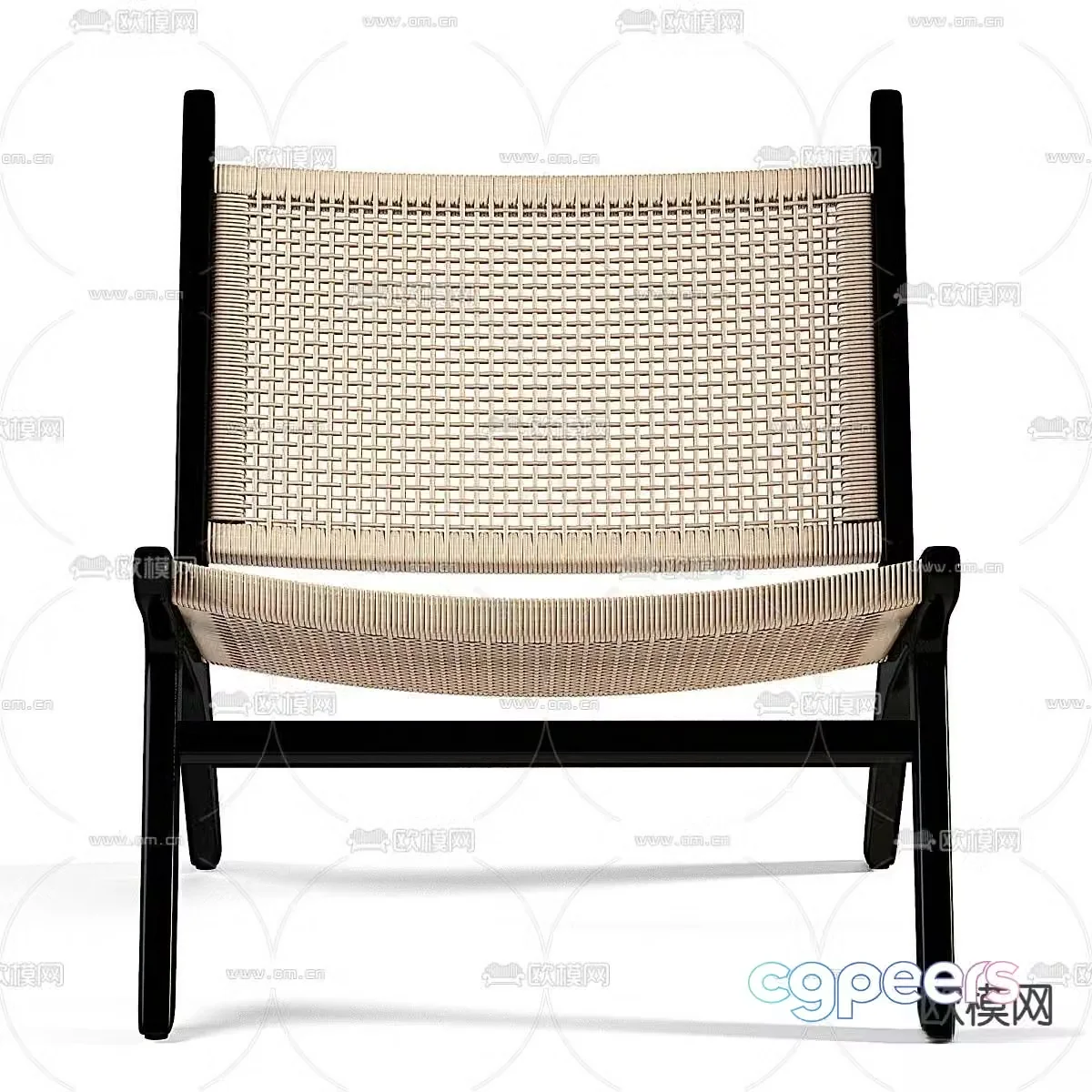 Modica rattan lounge chair 3d model