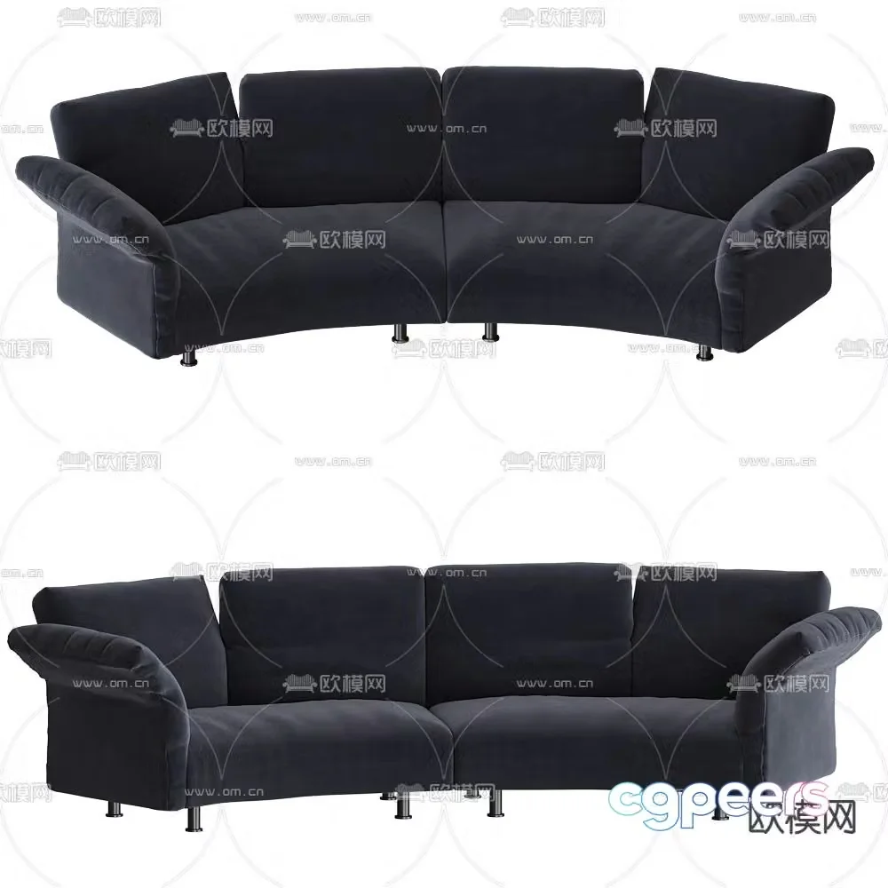 Edra curved sofa 3d model