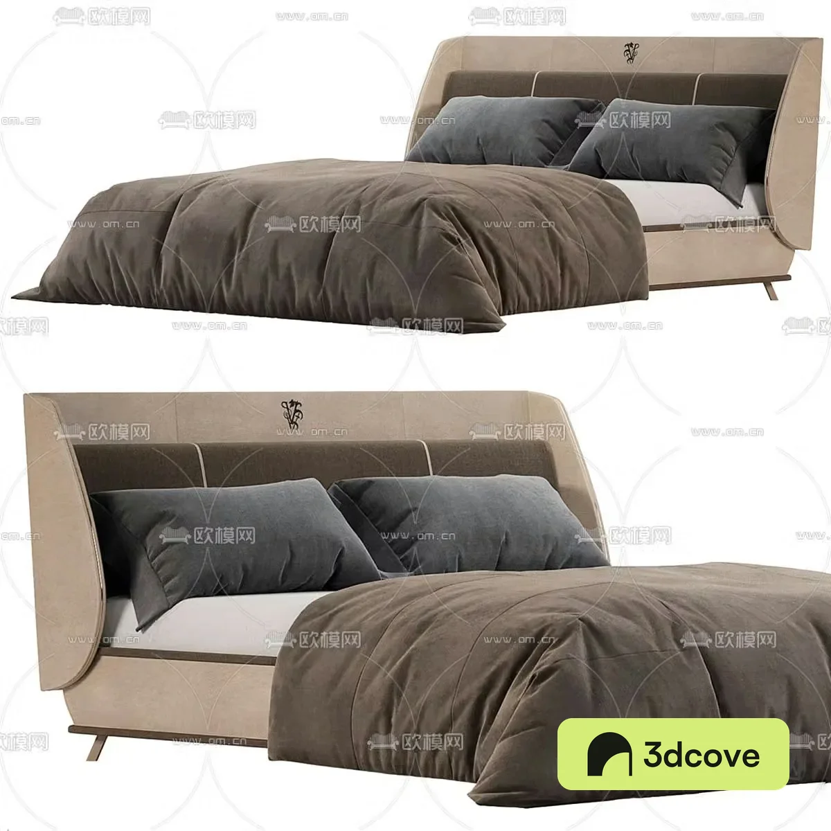 Modern fabric double bed