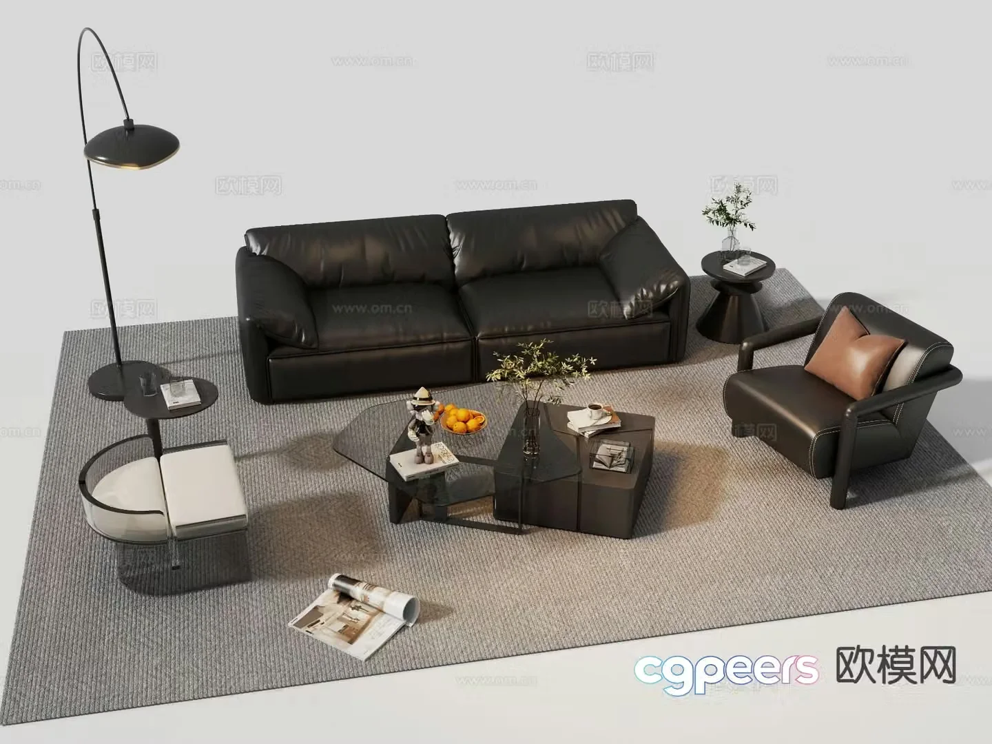 Modern sectional sofa 3d model