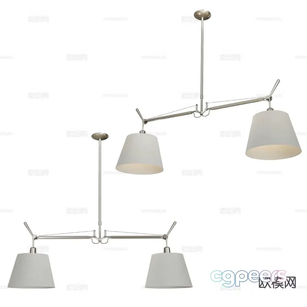 Artemide modern metal chandelier double ended chandelier 3d model