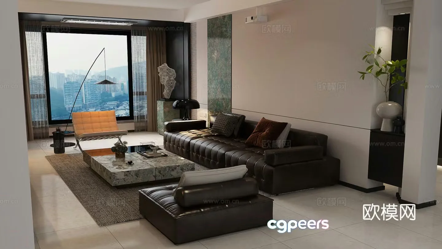 Modern Italian living room Modern Italian sofa background Modern Italian sofa combination Modern Italian sofa 3d model