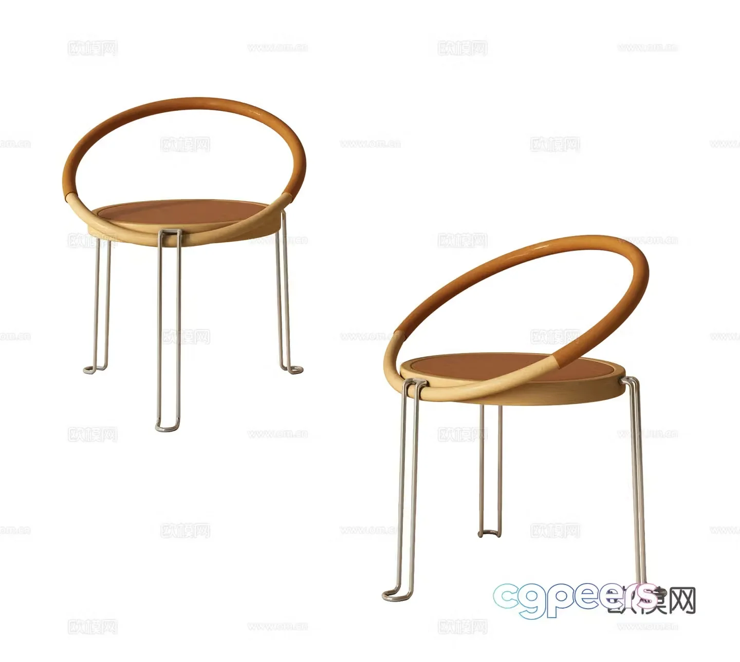 Modern dining chair leisure chair single chair book chair special shape leather single chair armchair 3d model