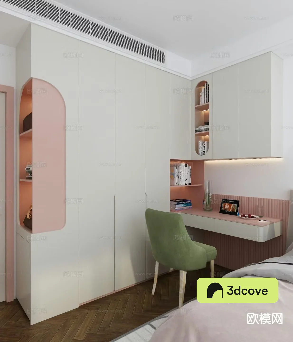Children’s wardrobe desk wardrobe integrated