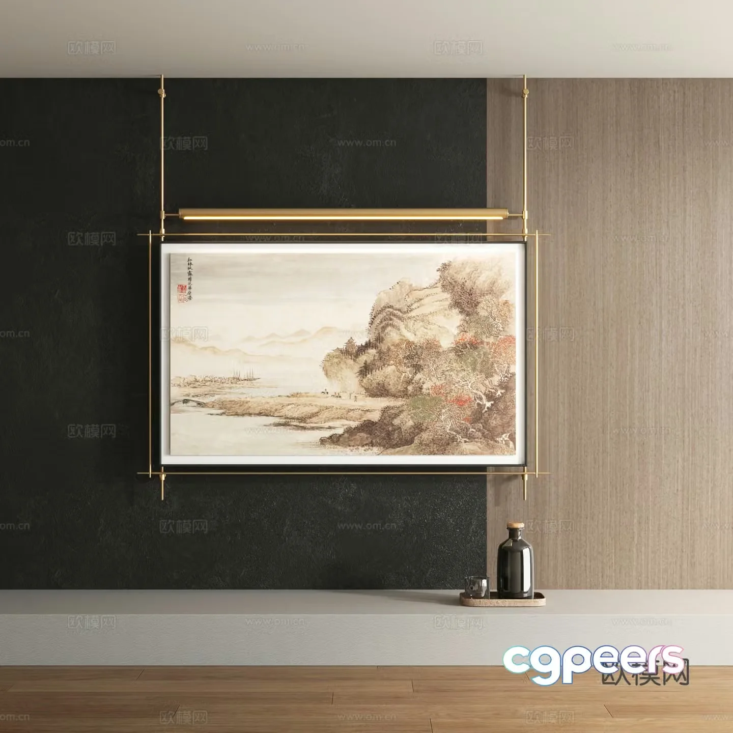 Song style decorative painting 3d model