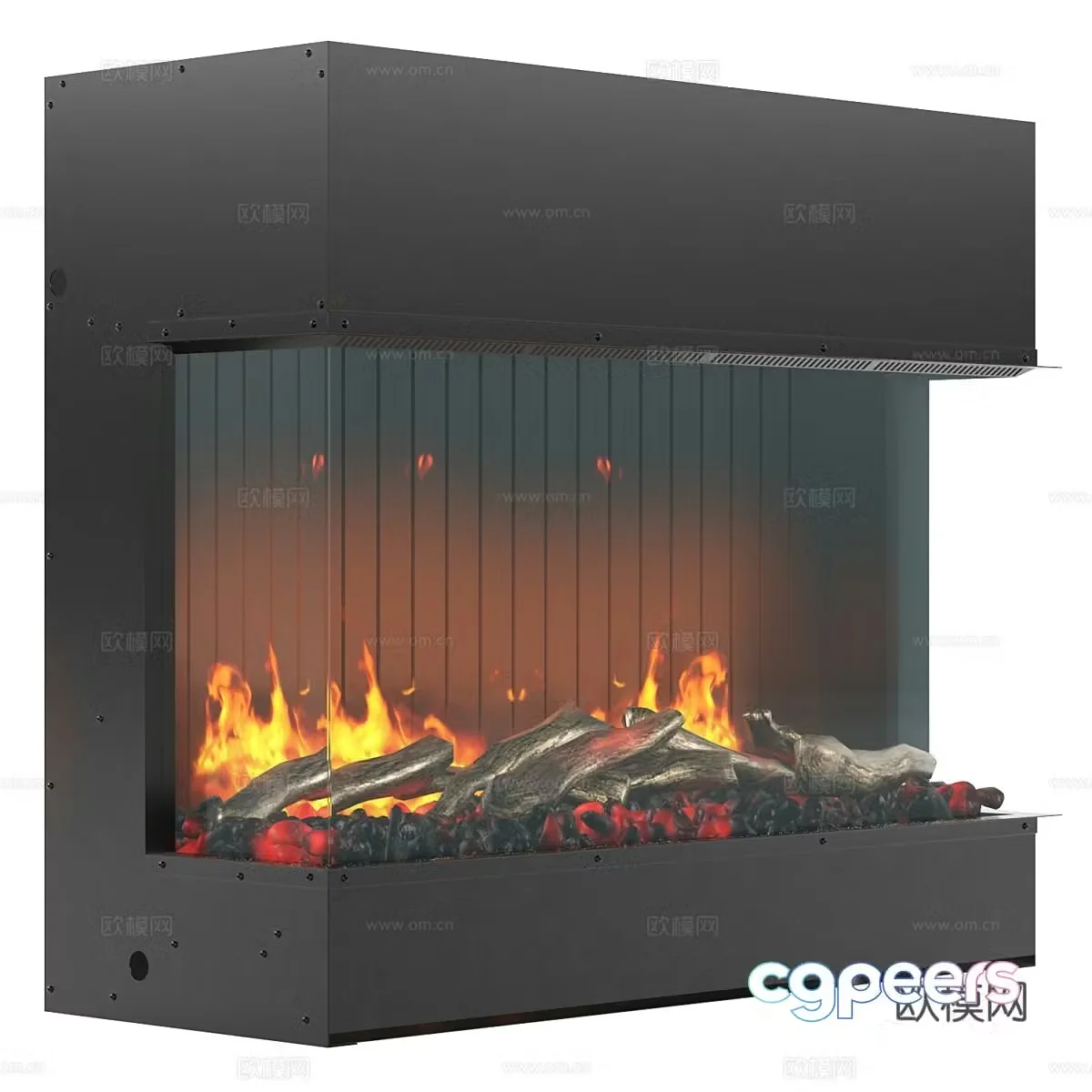 Modern minimalist fireplace Decorative fireplace 3d model
