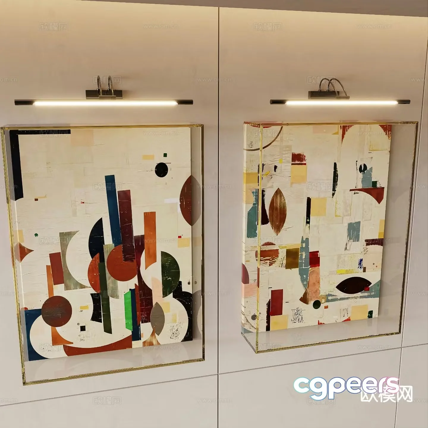 Wabi-sabi painting decorative painting texture painting hanging painting 3D model