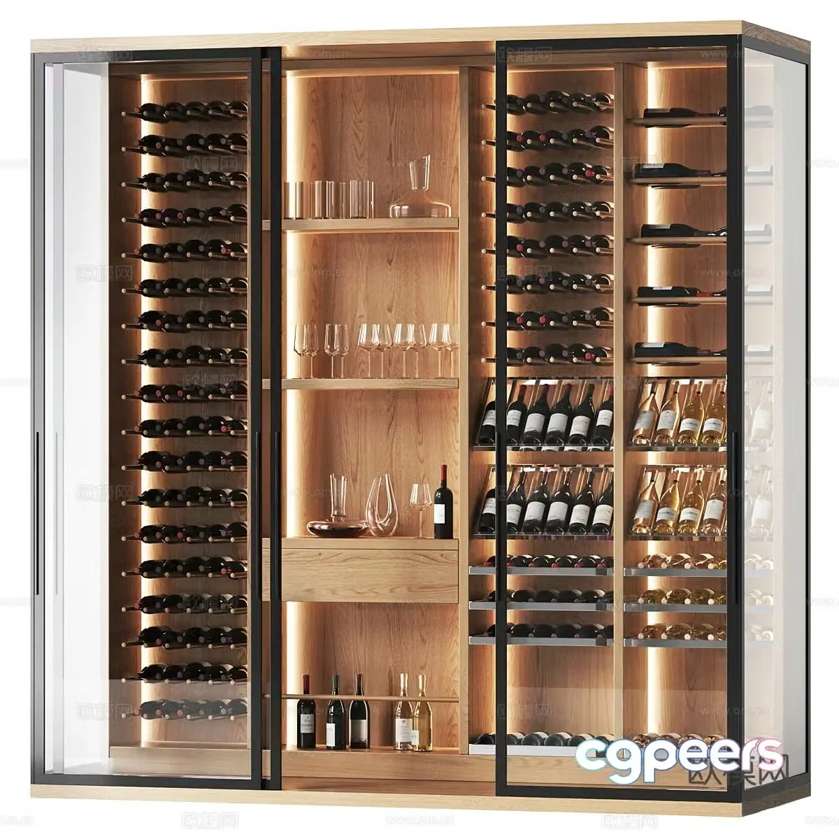 Modern Italian minimalist wine cabinet 3D model