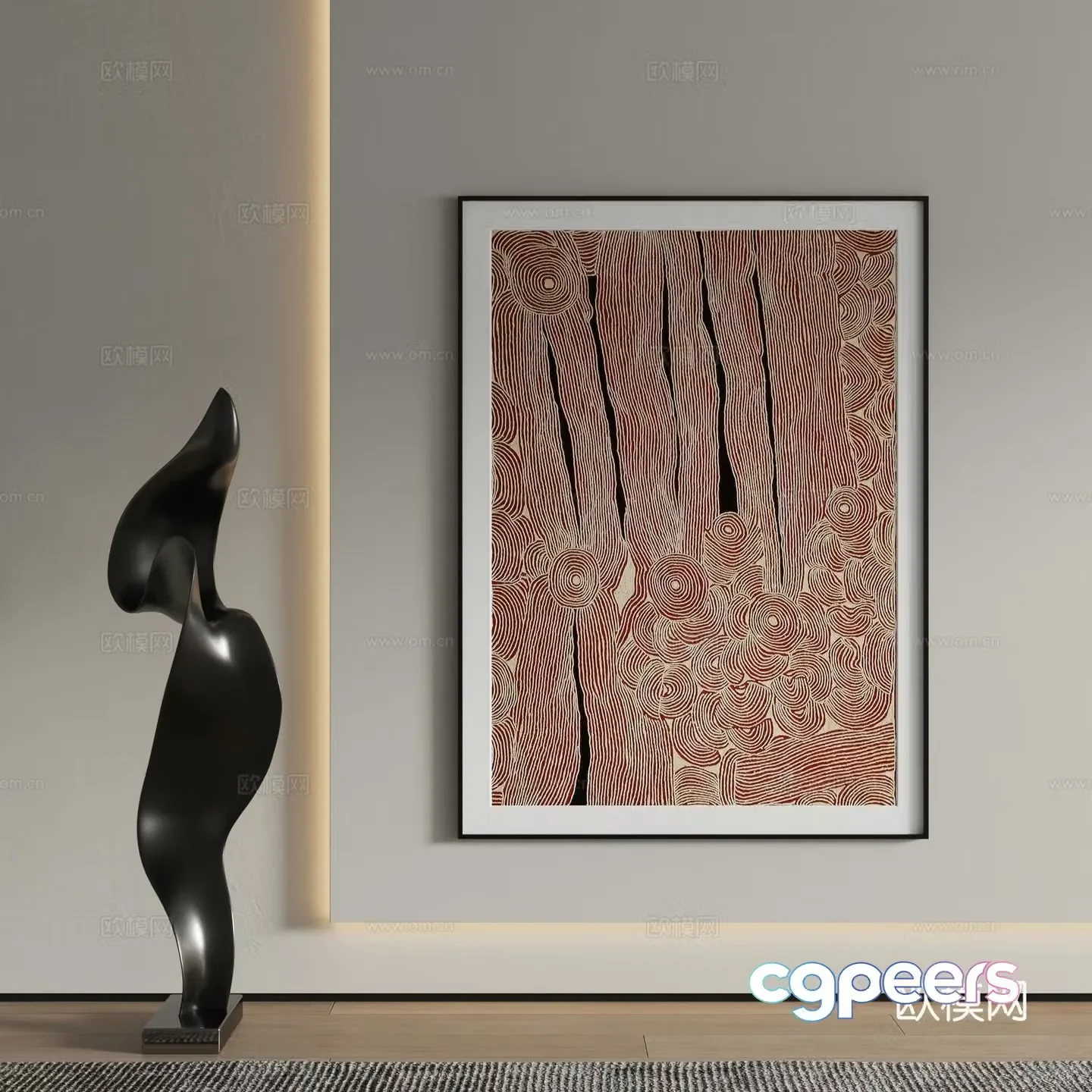 Decorative painting abstract painting hanging painting 3d model