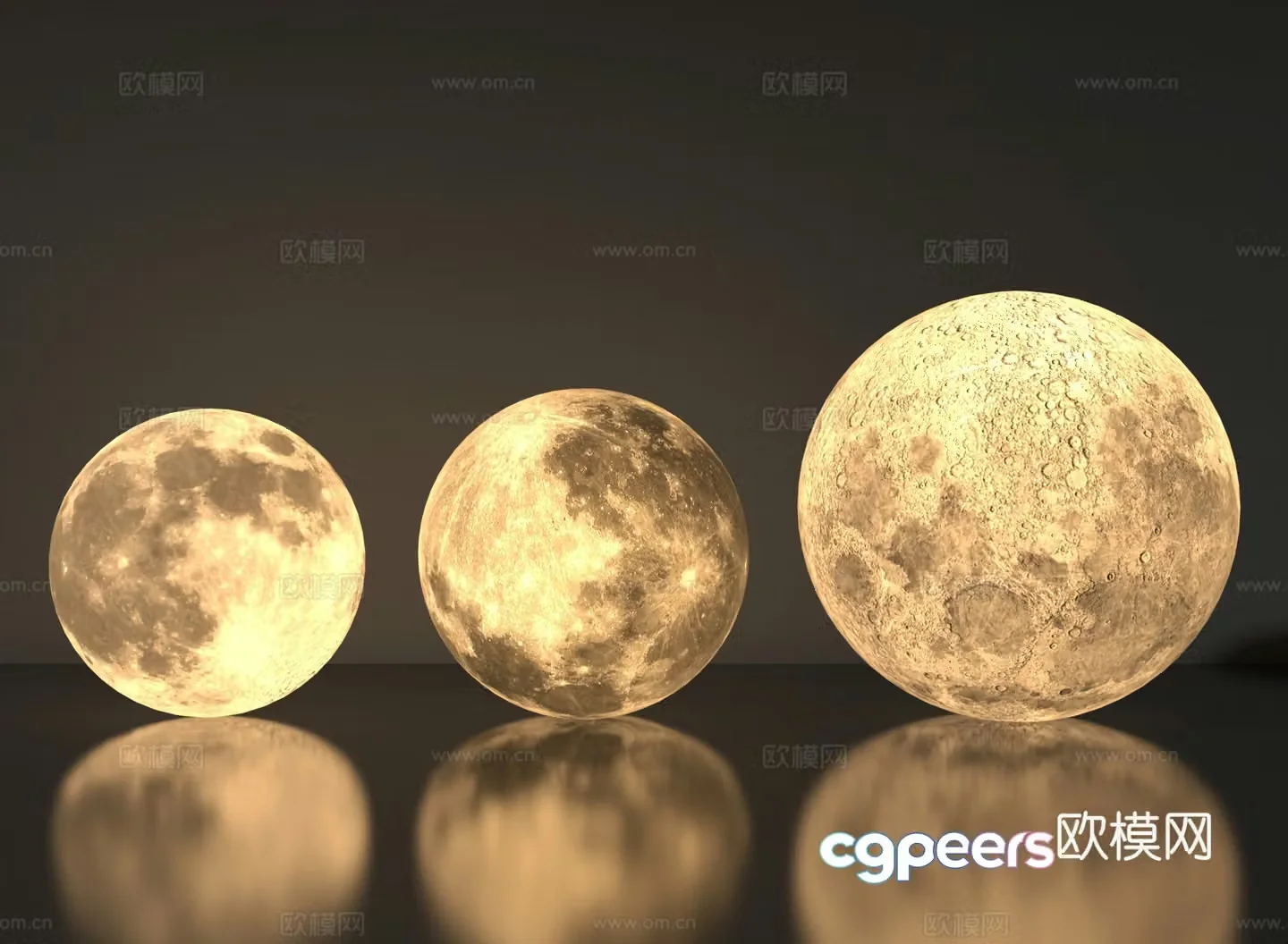 Moon lights Decorative lights Landscape lights 3d model