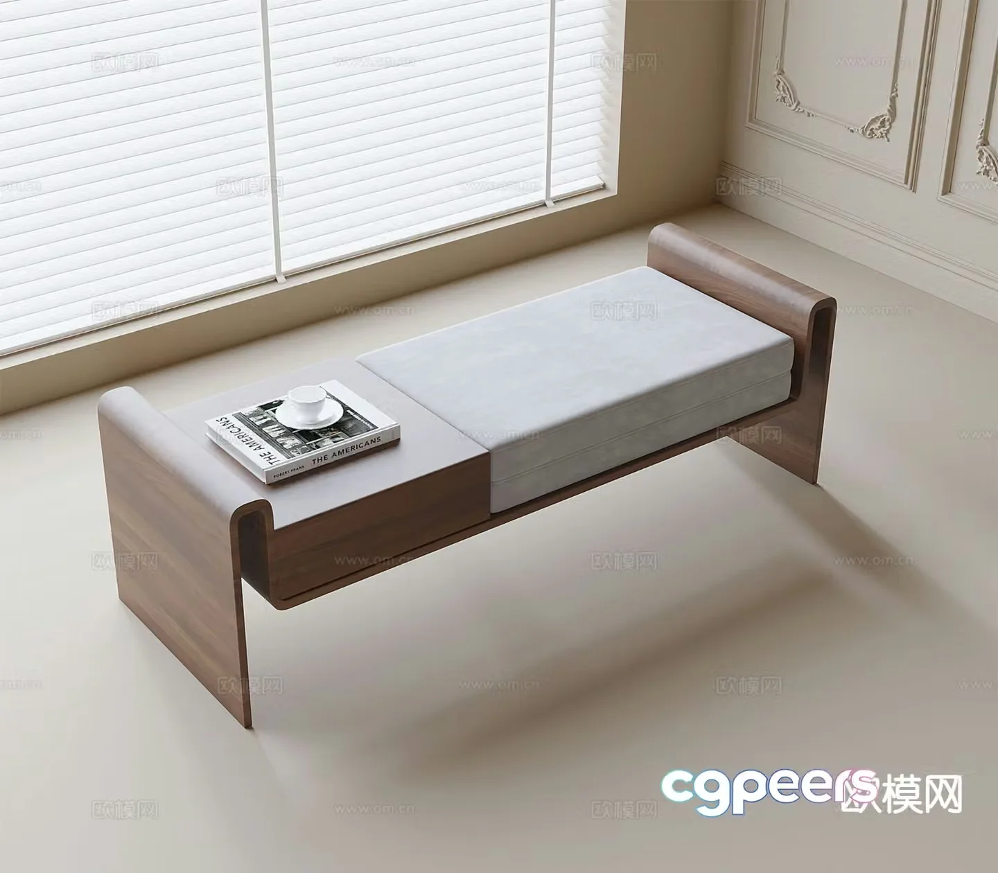foot rest bed end stool bench 3d model